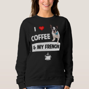 I Kärlek kaffe och min frenchie Mamma Pappa Fransk T Shirt