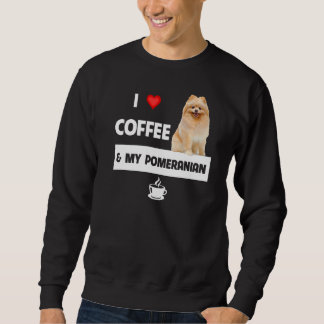 I Kärlek-kaffe och min pommern Mamma Pappa-husdjur Lång Ärmad Tröja