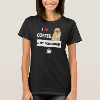 I Kärlek-kaffe och min pommern Mamma Pappa-husdjur T Shirt