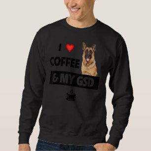 I Kärlek-kaffe och min tyska shepherd Hund D Lång Ärmad Tröja