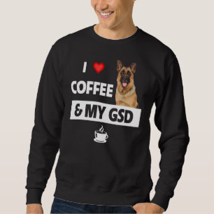 I Kärlek-kaffe och min tyska shepherd Hund D Lång Ärmad Tröja
