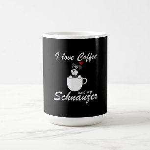 i kärlek kaffe och mina schnauzer-hundälskare kaffemugg