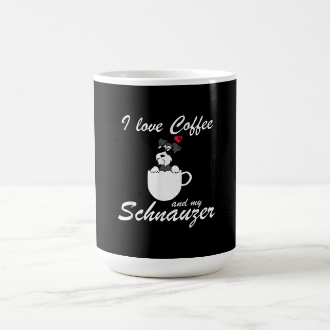 i kärlek kaffe och mina schnauzer-hundälskare kaffemugg (Center)