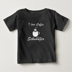 i kärlek kaffe och mina schnauzer-hundälskare t shirt