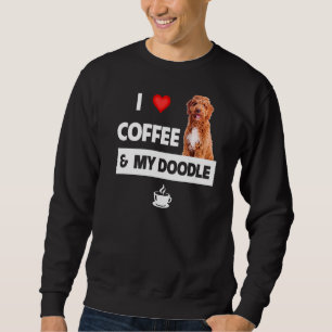 I Kärlek-kaffe och mitt gyllene Doodle Hund Pappa- Lång Ärmad Tröja