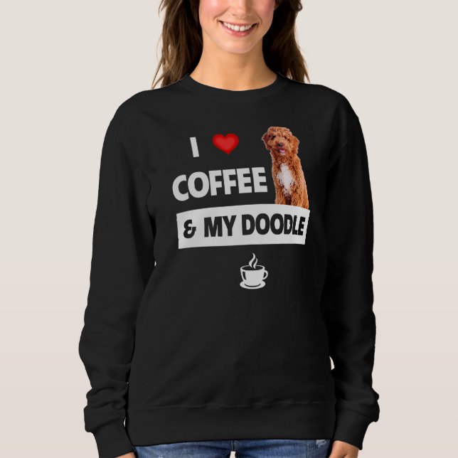 I Kärlek-kaffe och mitt gyllene Doodle Hund Pappa- T Shirt (Framsida)