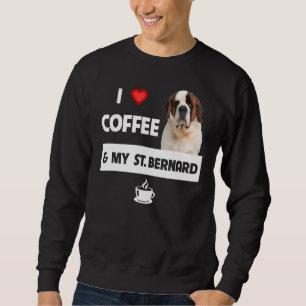 I Kärlek-kaffe och mitt St Bernard Mamma-Hund-djur Lång Ärmad Tröja