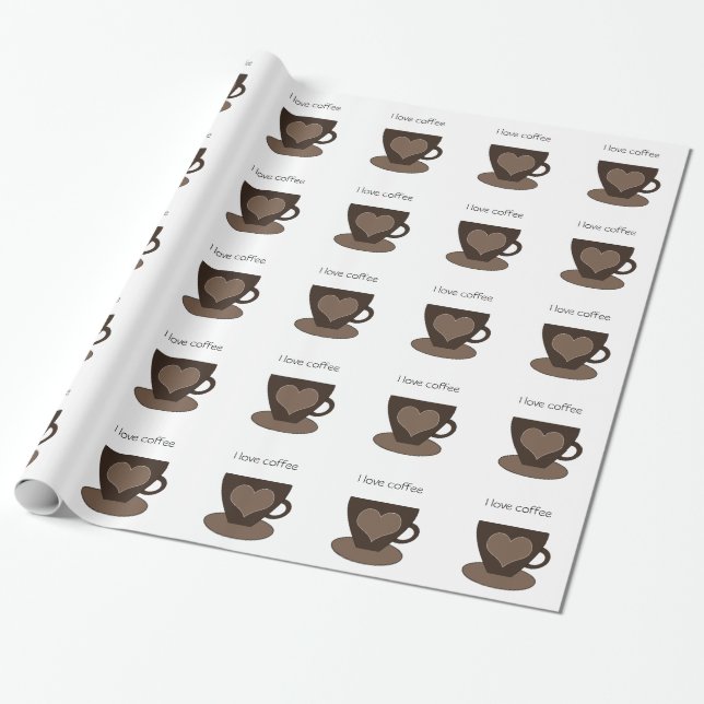 I Kärlek-kaffe Presentpapper (Utrullad)