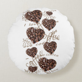 I Kärlek-kaffe Rund Kudde