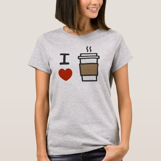 I Kärlek-kaffe T Shirt (Framsida)