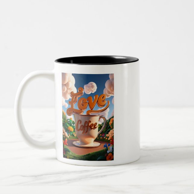 i KÄRLEK KAFFE Två-Tonad Mugg (Vänster)