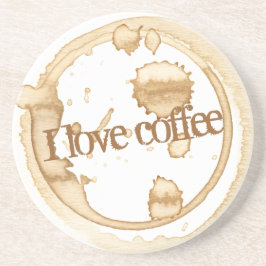 I Kärlek-kaffegrindtext med kaffekedjor Underlägg