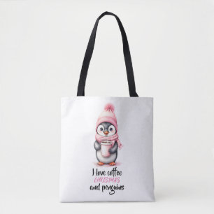 I Kärlek Kaffejul och Penguins i Rosa Tygkasse
