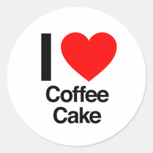i kärlek kaffekaka runt klistermärke