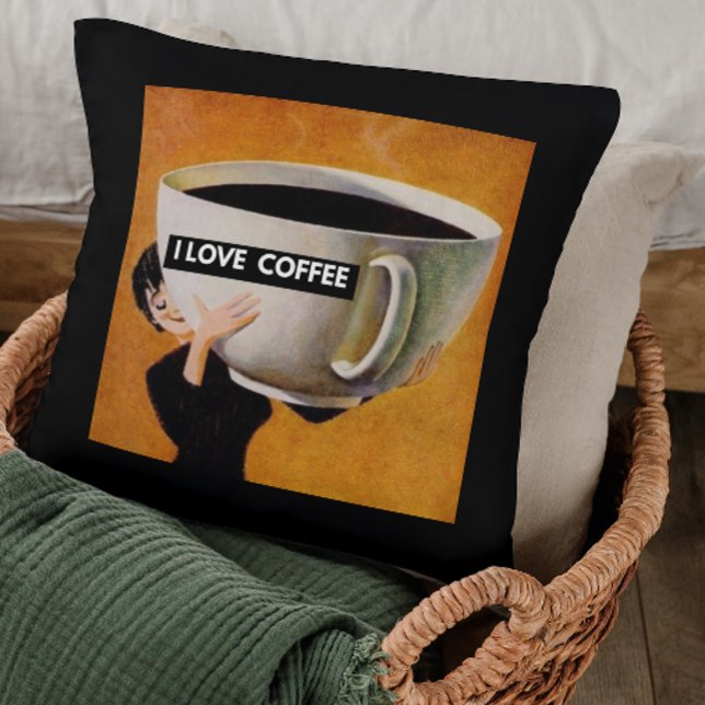I kärlek, kafferetro kudde (Skapare uppladdad)