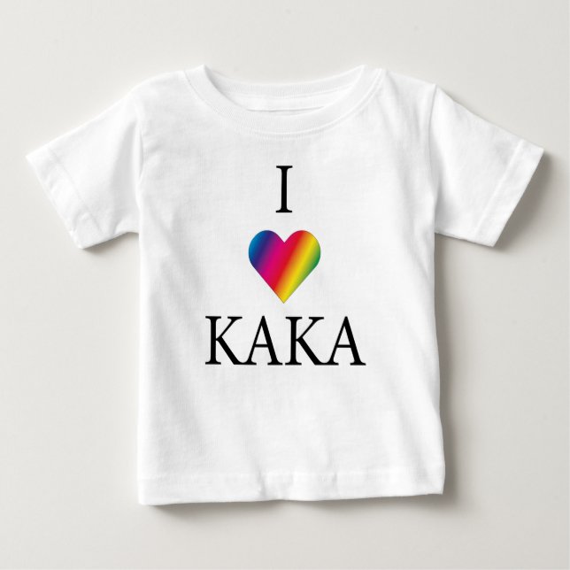 I KÄRLEK KAKA RAINBOW HEART Baby T-Shirt (Framsida)