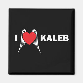 I Kärlek Kaleb Square Magnet