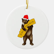 I Kärlek Kalifornien Bear med Santa Hat Ceramic
