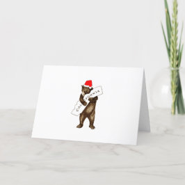 I Kärlek, Kalifornien Bear med Santa Hat Helgkort