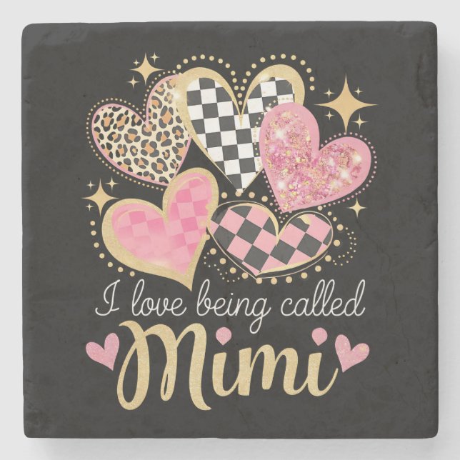 I Kärlek kallades Mimi Grandma Mamma Mor's Day Stenunderlägg (Framsidan)