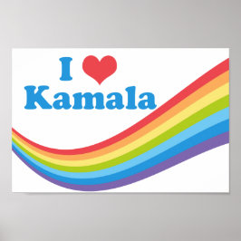 I Kärlek Kamala Cute Valection Rainbow Poster