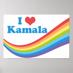 I Kärlek Kamala Cute Valection Rainbow Poster