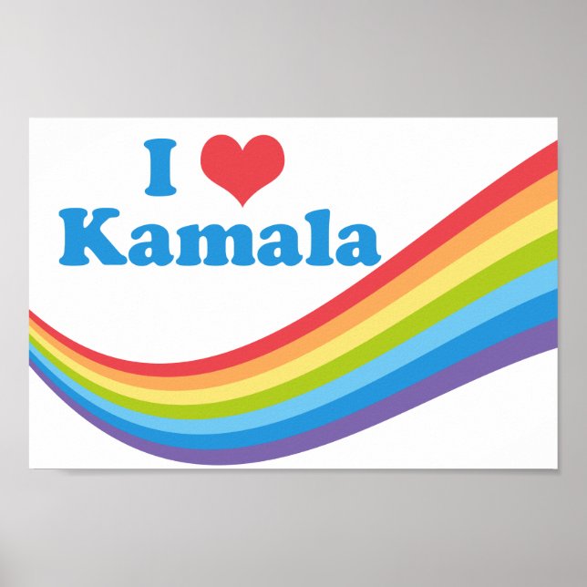 I Kärlek Kamala Cute Valection Rainbow Poster (Framsidan)