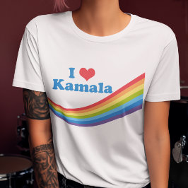 I Kärlek Kamala Cute Valection Rainbow T Shirt
