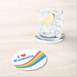 I Kärlek Kamala Cute Valection Rainbow Underlägg Papper Rund