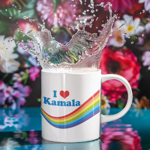 I Kärlek Kamala Harris Cute Rainbow Kaffemugg