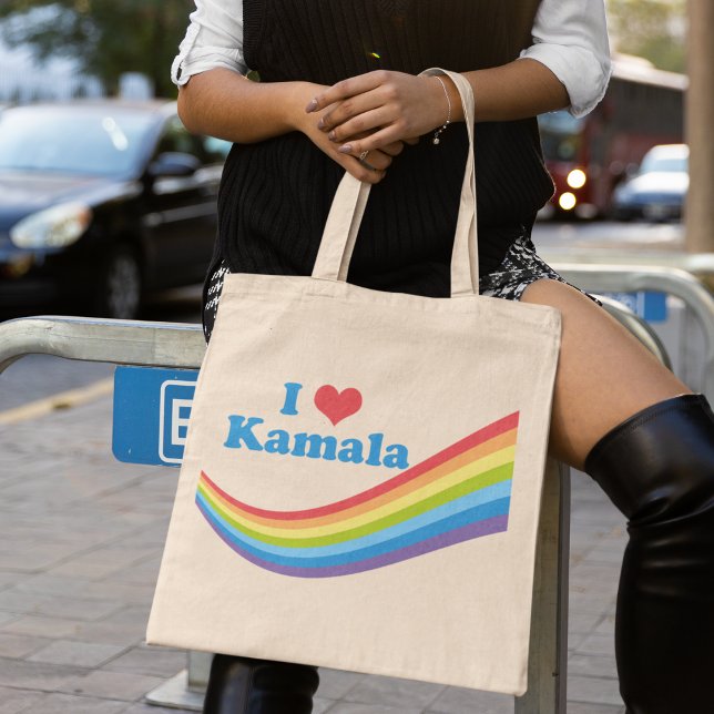 I Kärlek Kamala Harris Rainbow Tygkasse (Skapare uppladdad)