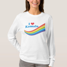 I Kärlek Kamala Rainbow Cute Val Långärmad T Shirt