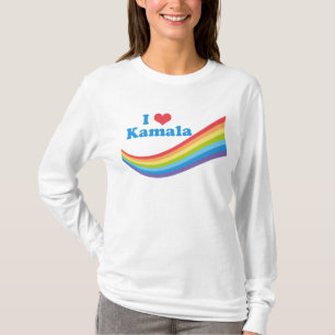 I Kärlek Kamala Rainbow Cute Val Långärmad T Shirt