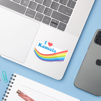 I Kärlek Kamala Rainbow Laptop Klistermärken