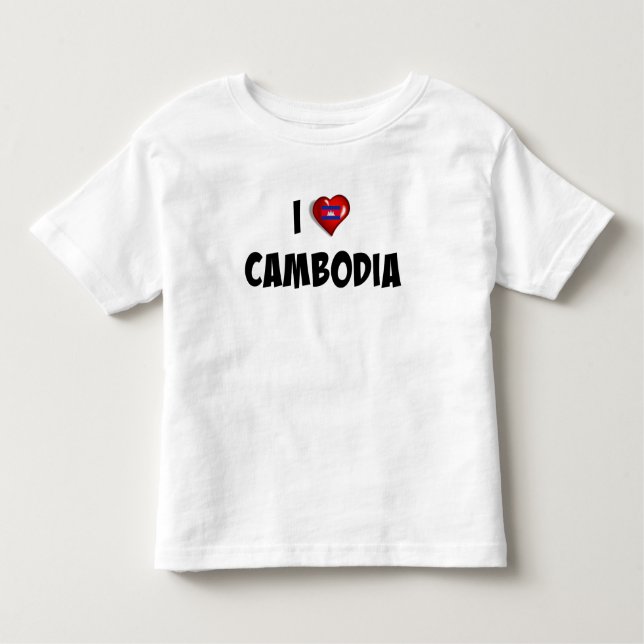 I Kärlek Kambodja, flagga Kambodja T-shirt (Framsida)