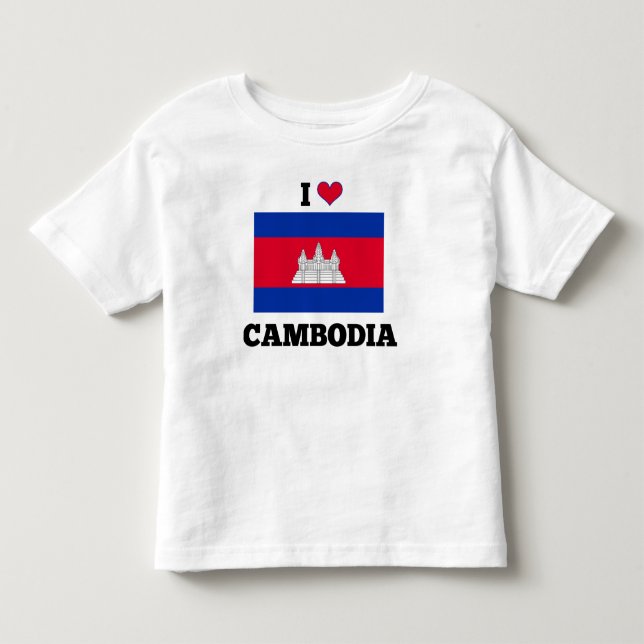 I Kärlek Kambodja, Kambodja, Kambodja, Flagga T Shirt (Framsida)