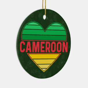 I Kärlek Kamerun, Kamerun, Kameruns hjärta Julgransprydnad Keramik