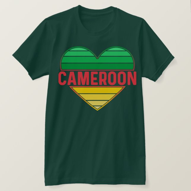 I Kärlek Kamerun, Kamerun, Kameruns hjärta T Shirt (Design framsida)
