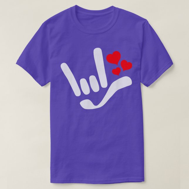 I Kärlek kan du ILY American Sign Language Design  T Shirt (Design framsida)