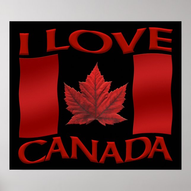 I Kärlek Kanada Poster Canada Souvenir Poster Skri (Framsidan)