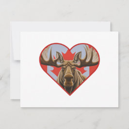 I Kärlek Kanada - Proud Canadian Moose and Maple L Anteckningskort