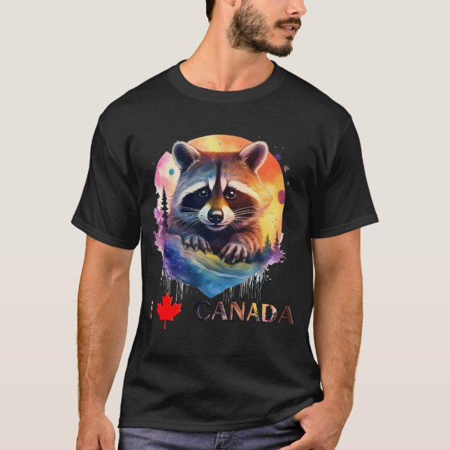 I kärlek Kanada, rackoon, T Shirt (Framsida)