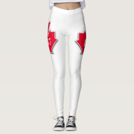 I KÄRLEK Kanada - Red Maple Löv - Est 1867 Leggings