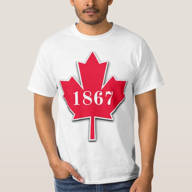 I KÄRLEK Kanada - Red Maple Löv - Est 1867 T Shirt (Framsida)