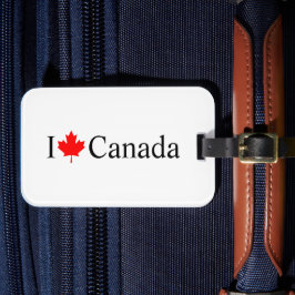 I Kärlek Kanada, typografi med rött maple löv Bagagebricka