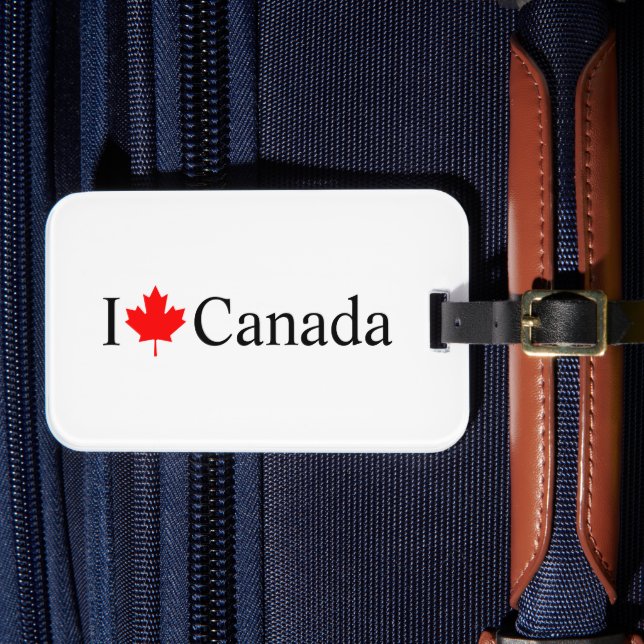 I Kärlek Kanada, typografi med rött maple löv Bagagebricka (Framsida Insitu 4)