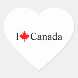 I Kärlek Kanada, typografi med rött maple löv Hjärtformat Klistermärke