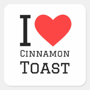 I kärlek kanel-toast fyrkantigt klistermärke
