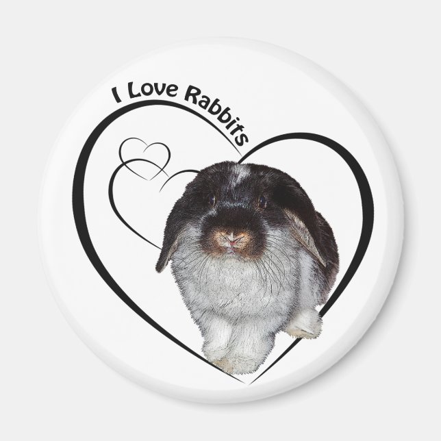 I Kärlek-kaninens Badge Magnet (Framsidan)