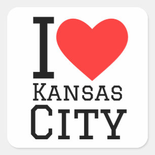 I kärlek Kansas City Fyrkantigt Klistermärke